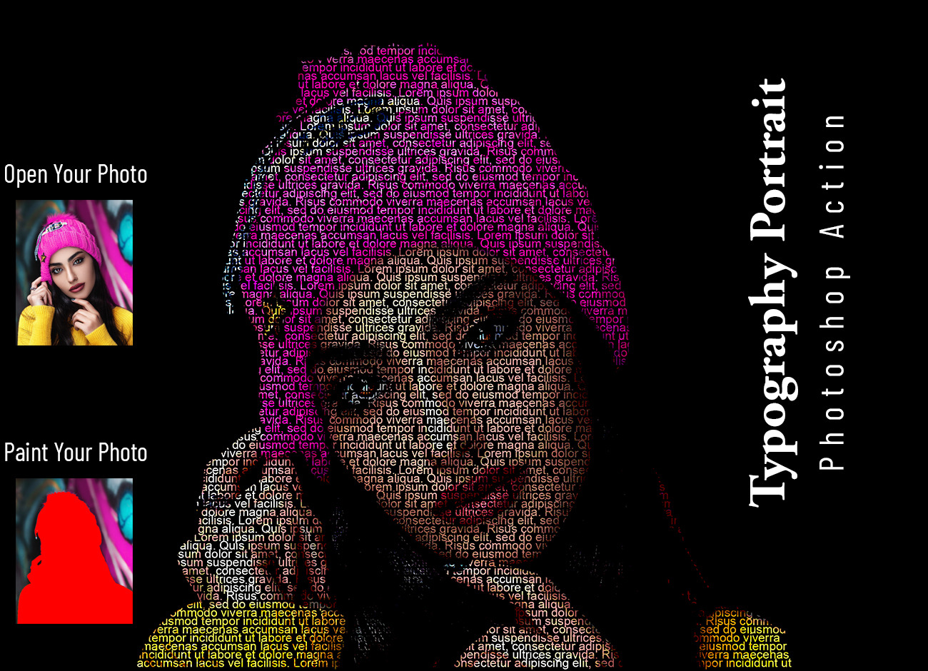 Typography Portrait Photoshop Action