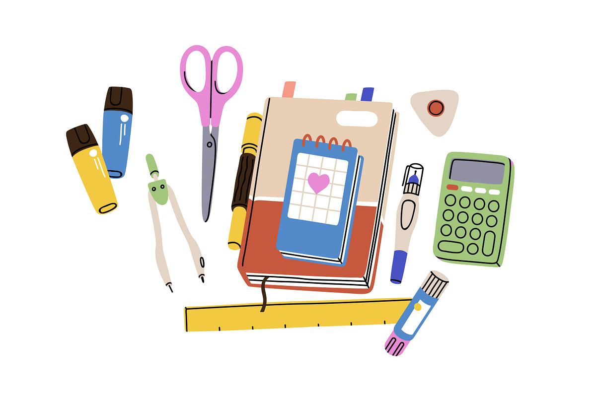 School tools, stationery set, banner, an Education Illustration by Good Studio (Photo 6 of 7)