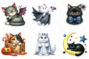 Halloween Cute Cat Clipart, an Illustration by DreamPrint404 (Thumbnail 3 of 4)