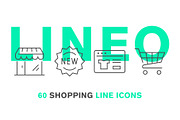 LINEO - 60 SHOPPING ICONS, an Outline Icon by sharpnose (Thumbnail 1 of 6)