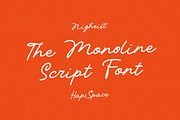 Nigheist - Monoline Script, a Font by Haps Space (Thumbnail 2 of 13)