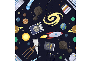 Astronomy Icons Stickers Vector