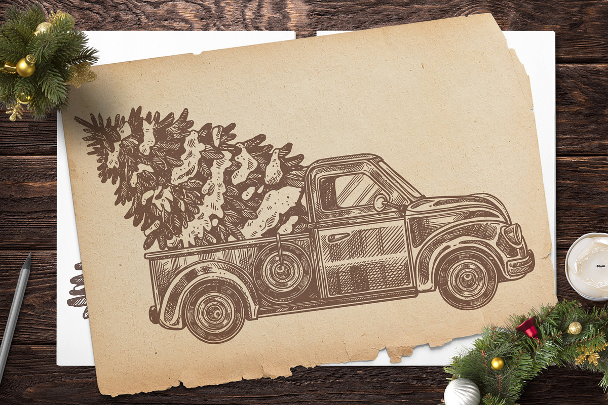 Hand Drawn Christmas Elements, a Decorative Illustration by alexrockheart (Photo 6 of 9)