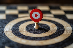 Target and chess piece concept, a Photo by Pavel_design