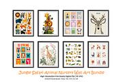 Safari Animal Nursery Wall Art Set, a Poster Template by Pixeness Studio (Thumbnail 1 of 6)