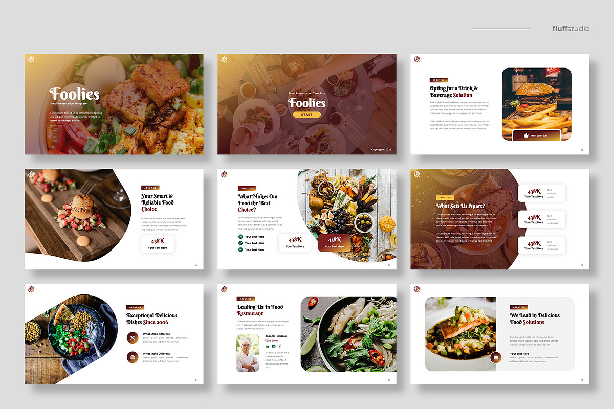 Food & Restaurant Keynote Template, a Presentation Template by fluffstudio (Photo 2 of 6)
