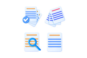 White paper document icon set, an Object Illustration by Abscent