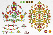 Folk Floral Vector Ornament Set, a Decorative Illustration by ElenaKovalyova (Thumbnail 3 of 5)