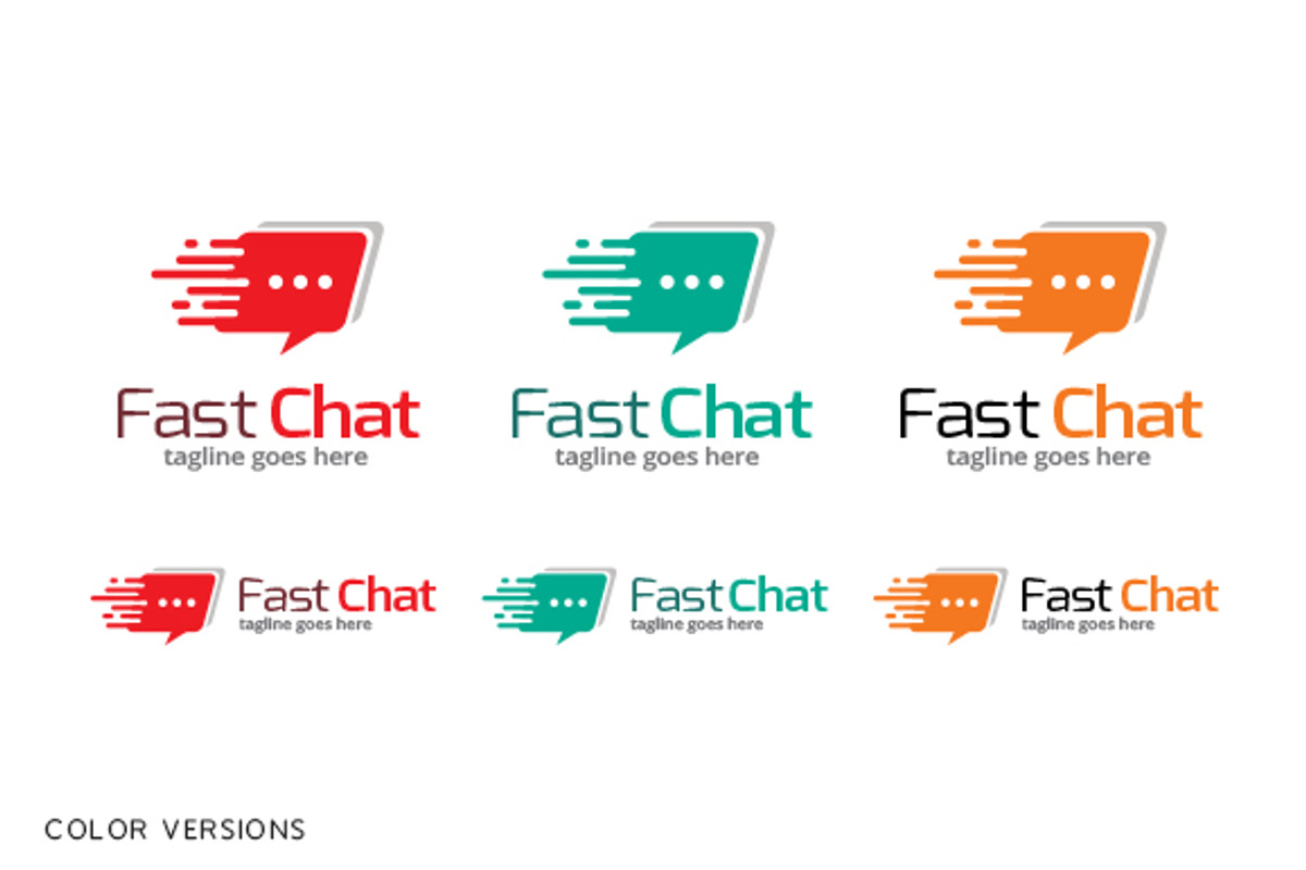 Fast Chat Logo Template, a Branding & Logo Template by gunaonedesign