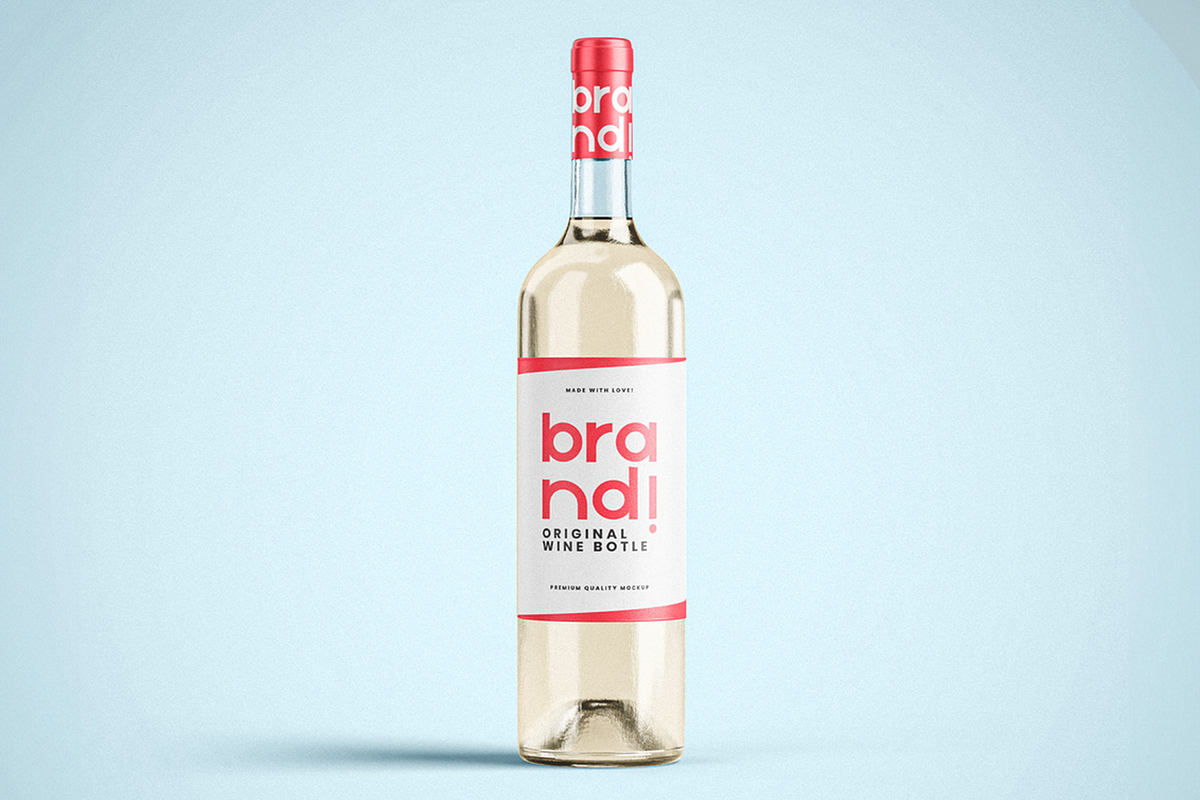 Transparent Glass Wine Bottle Mockup, a Product Mockup by Se٧enStudio