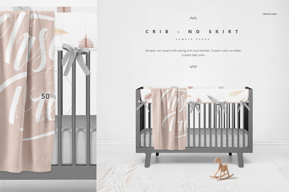 Crib Beddind Designers Kit Mockup, a Bottom Mockup by Creatsy (Photo 5 of 29)