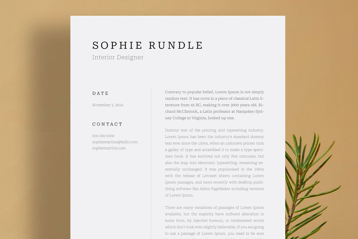 Clean Resume/CV, a Resume Template by UX-group (Photo 3 of 8)