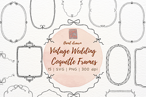 Vintage Wedding Coquette Frames Set, an Illustration by RimzStudio