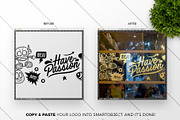 3 Cafe Glass Sticker Decals Mockup, a Product Mockup by MockUpgrade (Thumbnail 2 of 7)
