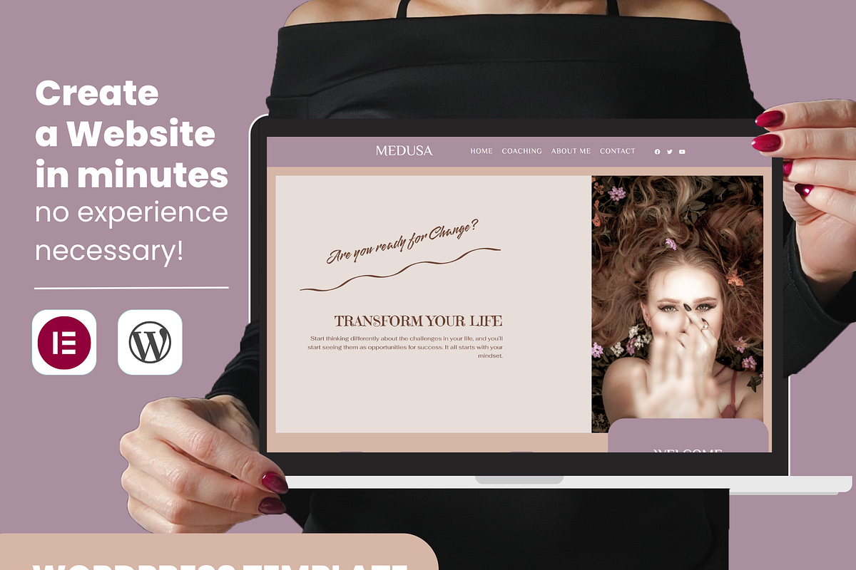 Feminine Wordpress theme Coach, a WordPress Template by myvisuell.de Webdesign (Photo 2 of 10)