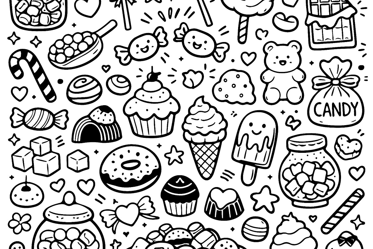 Hand drawn candy collection. Doodle, an Object Illustration by Voodz_shop (Photo 2 of 3)
