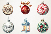 Christmas Ornaments Clipart, an Illustration by RobertsArt (Thumbnail 3 of 7)