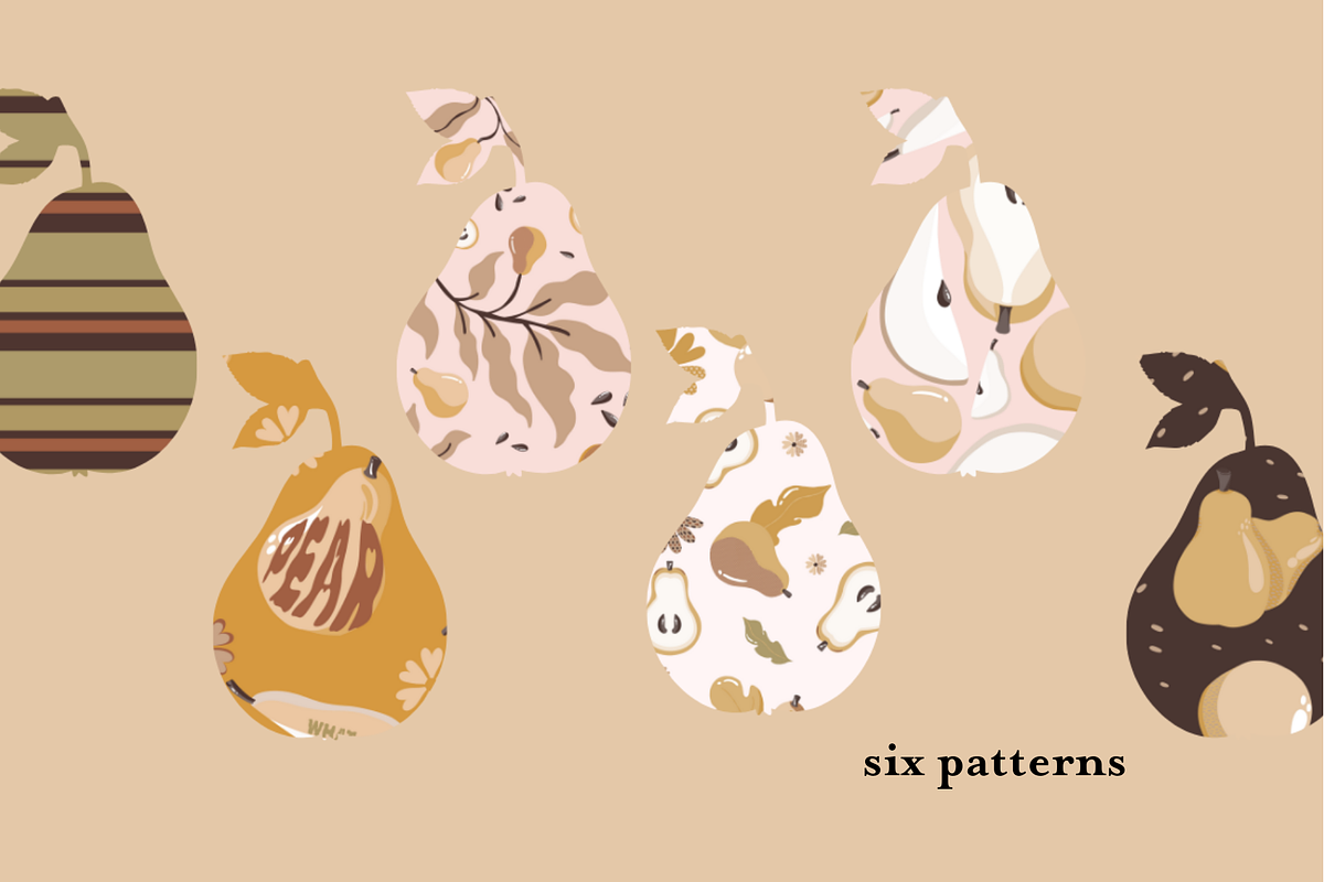 Botanical Boho Pear Seamless Pattern, a Pattern Graphic by Little Creative Scribbles (Photo 3 of 8)