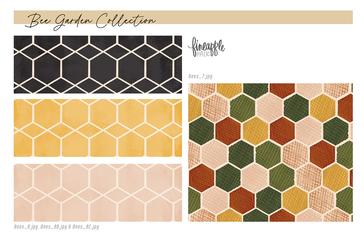 Bees Digital Paper, a Pattern Graphic by FINEAPPLE (Photo 6 of 8)