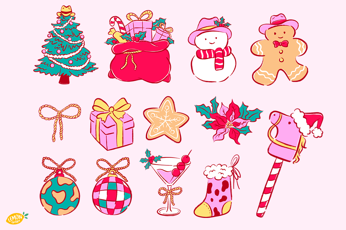 Howdy Christmas PNG Clipart Bundle, a Seasonal Illustration by LemonDesign (Photo 3 of 3)