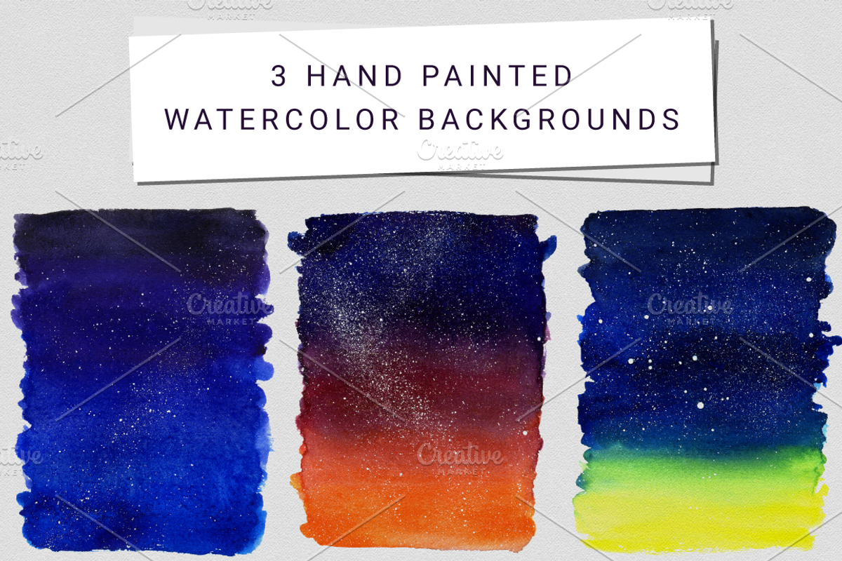3 Watercolor Textures Starry Night, a Texture Graphic by Anne Elster Design (Photo 2 of 4)