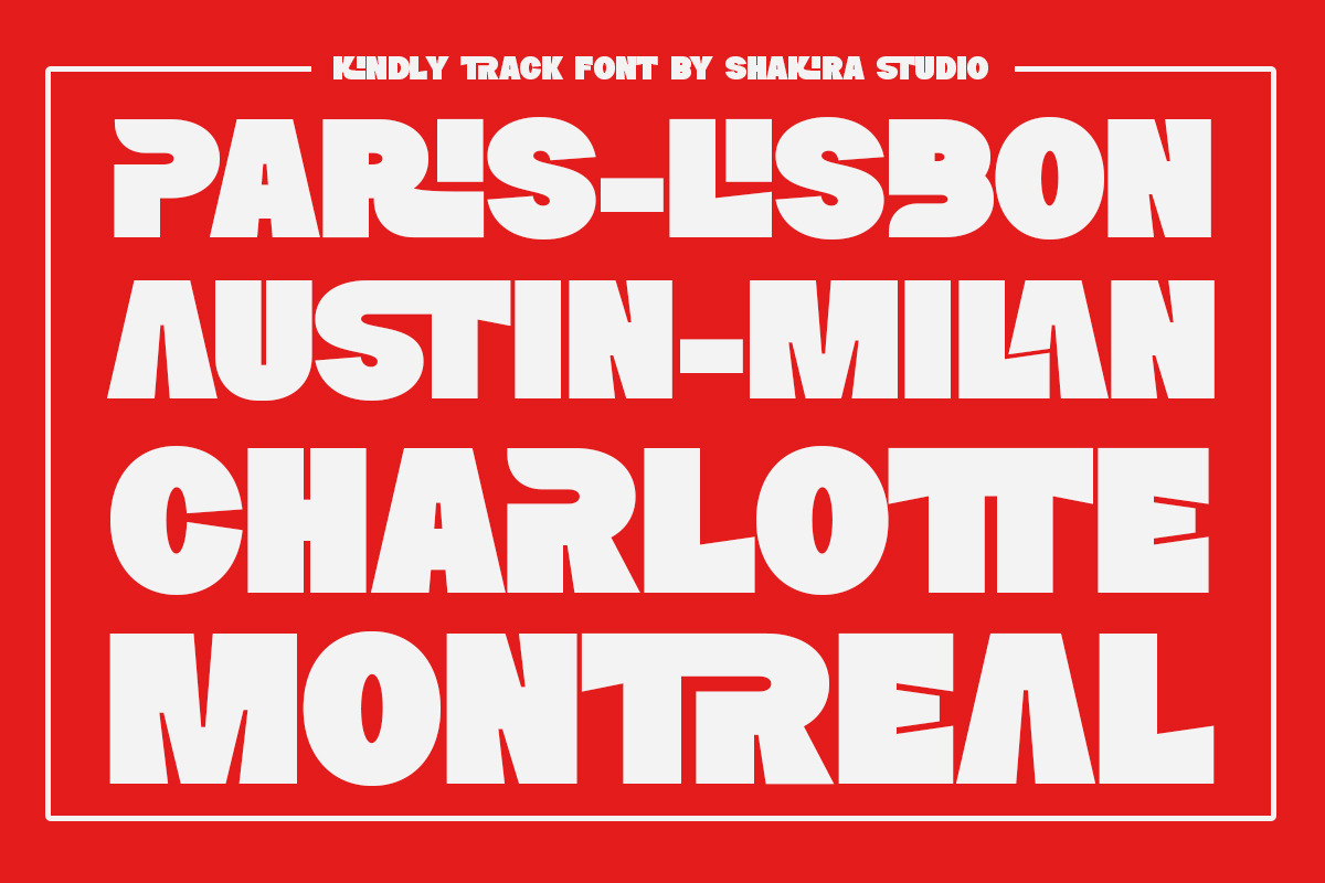 Kindly Track - Bold Typeface, a Sans Serif Font by Shakira Studio (Photo 3 of 10)