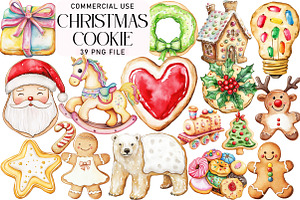 Christmas Cookie Sublimation Clipart, an Illustration by Daily.Designs
