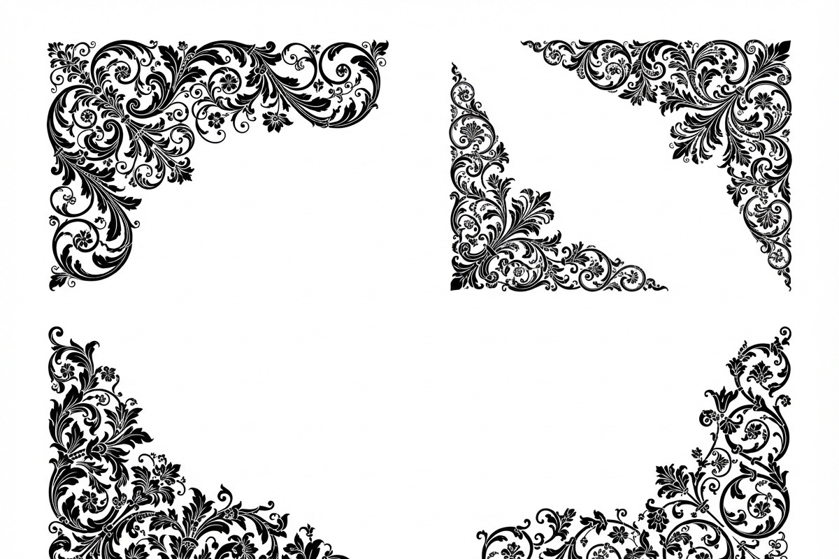 30 Elegant Floral Corner Design, a Decorative Illustration by Amazin_art (Photo 8 of 13)