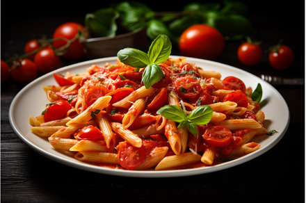 Traditional Italian pasta penne, a Food & Drink Photo by Ylivdesign