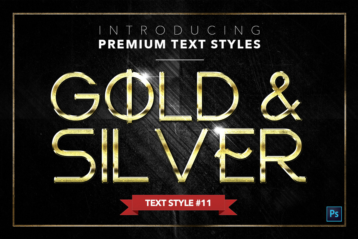Gold & Silver #4 - 20 Text Styles, a Layer Style Add-On by Jonas Stensgaard (Photo 12 of 23)