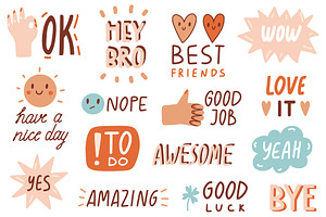 STAY POSITIVE Quotes Sticker Pack