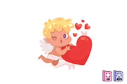 Cute Cherub Heart Hug, a Person Illustration by MISS CHATZ (Thumbnail 1 of 3)