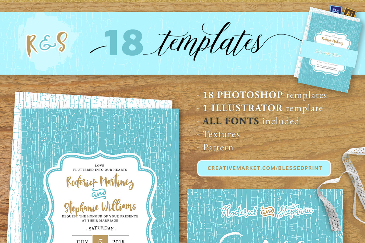 BIG BUNDLE for Templett & Corjl, a Script Font by Blessed Print (Photo 14 of 58)