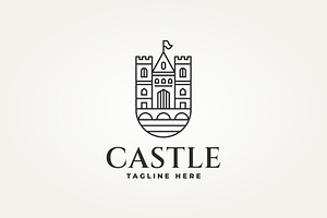 majestic medieval castle logo, a Branding & Logo Template by Blazybone