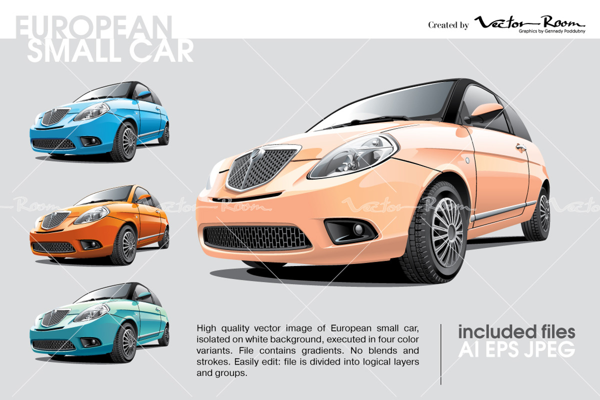 European small car, an Illustration by Vector Room