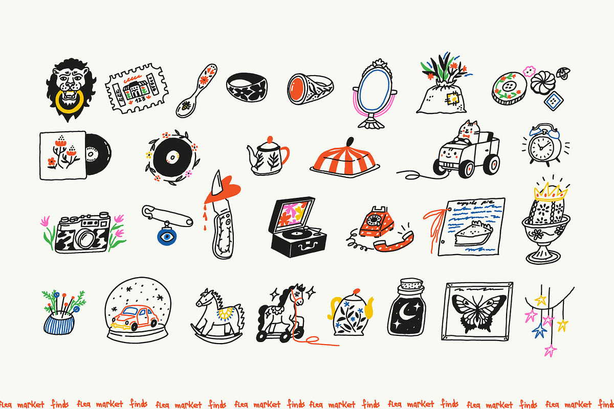 Flea Market Finds: 110 Illustrations, an Object Illustration by Olly Kava (Photo 4 of 11)