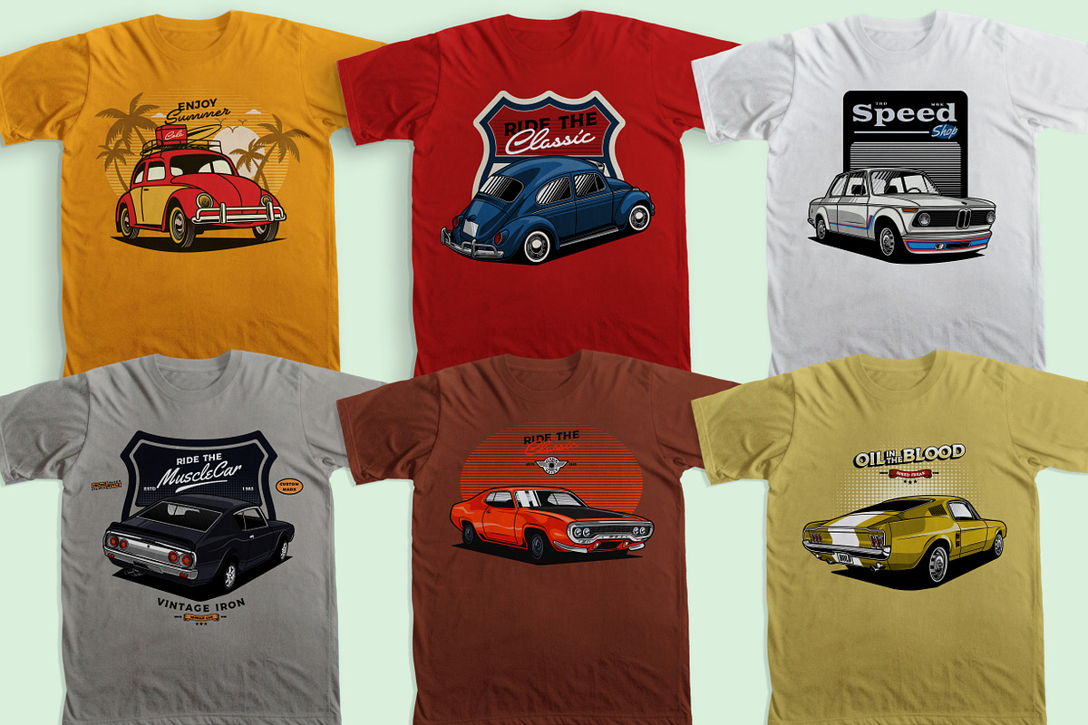 Classic Car Vector Pack vol 3, a Transportation Illustration by The BolzStudio (Photo 5 of 13)