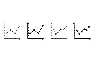 Line Graph Chart Icons, an Object Illustration by Gentle Studio