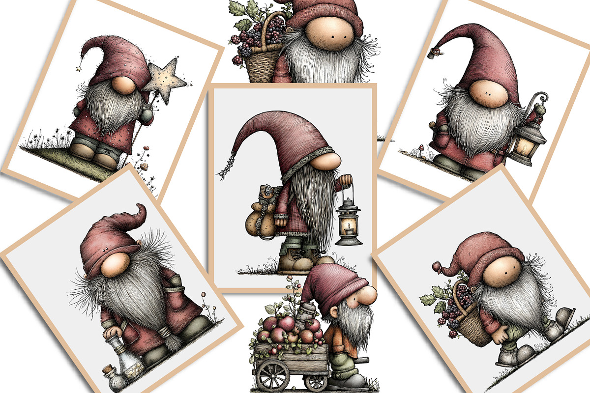 Whimsical Gnome Clipart Bundle, an Illustration by Creative Art (Photo 10 of 11)
