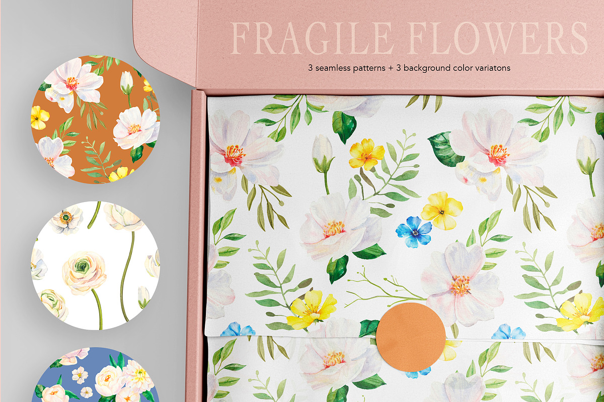 White Flowers watercolor collection, a Decorative Illustration by Volha Studio (Photo 8 of 9)