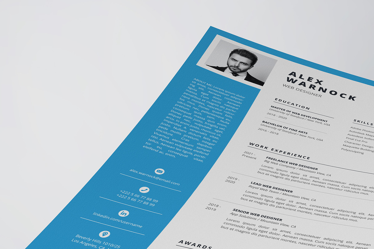 Modern Resume/CV Template, a Resume Template by theresumepark (Photo 2 of 4)