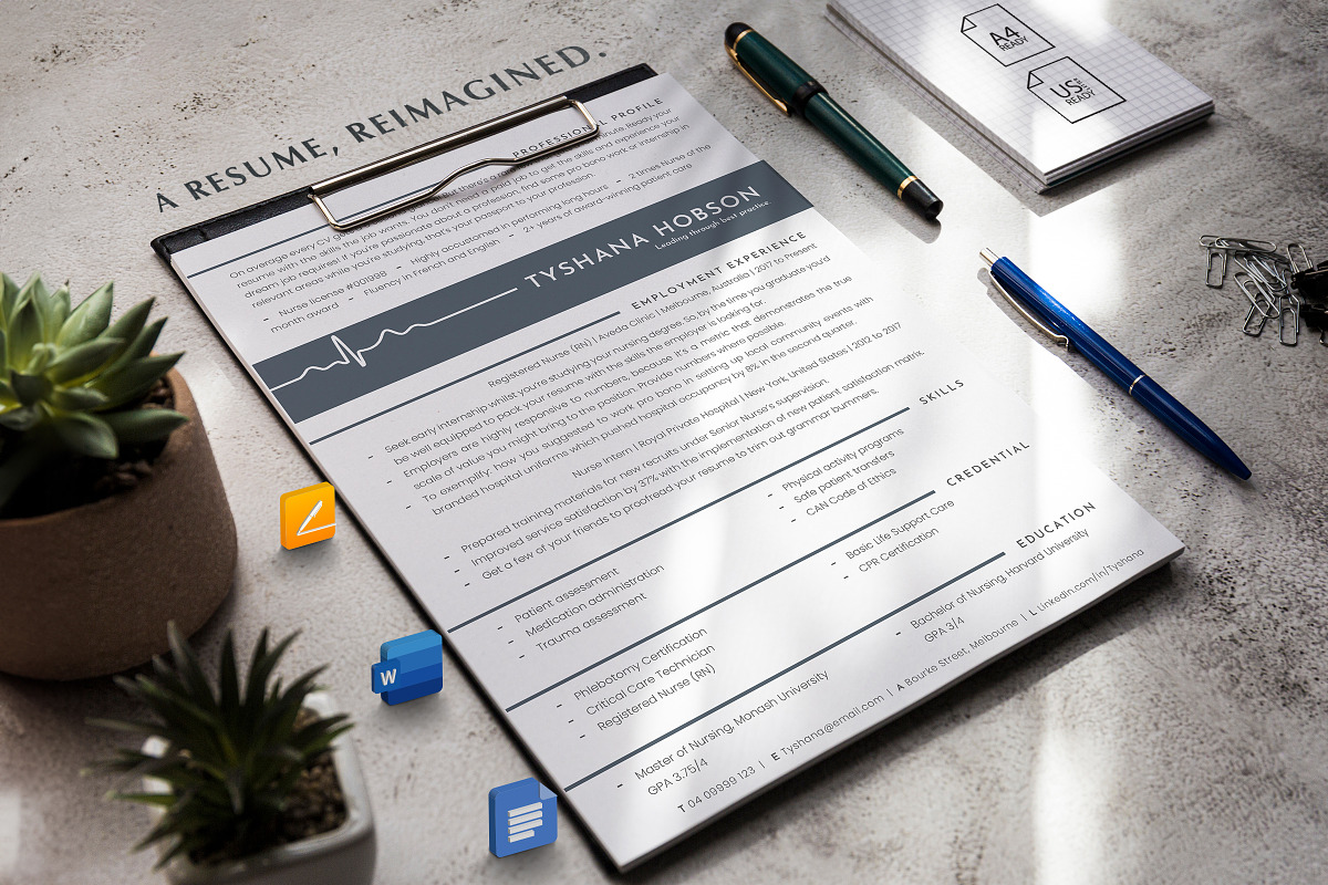 Modern Nurse Resume Template Word, a Resume Template by Career Canvas (Photo 7 of 11)