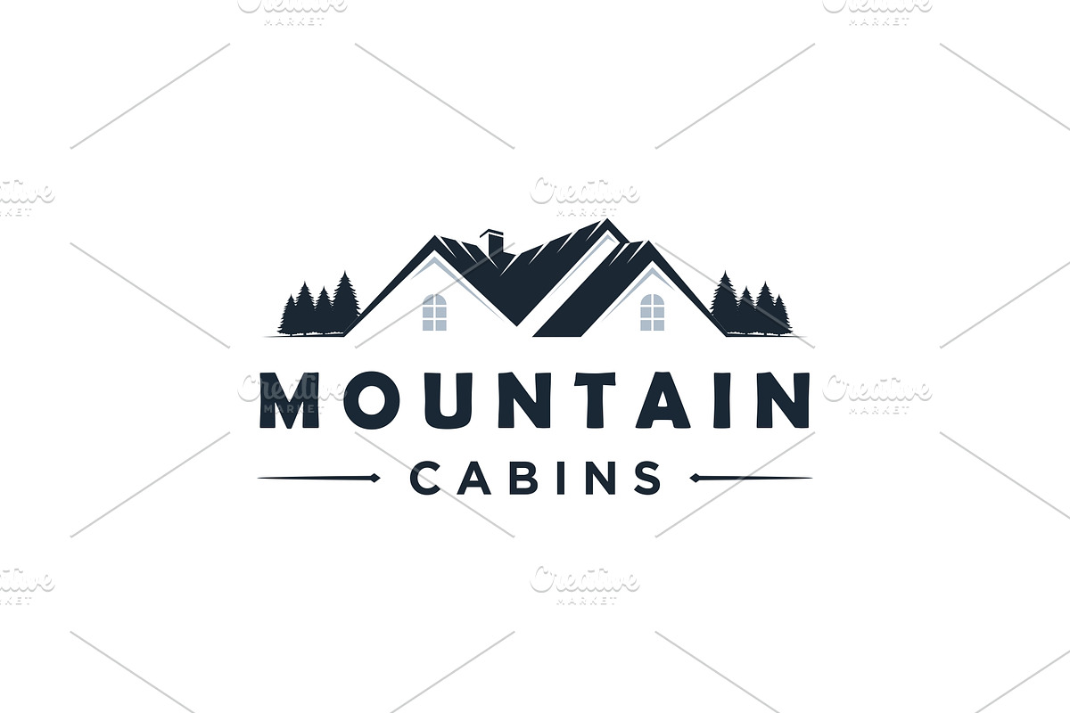 Cabin house rental and forest logo, a Branding & Logo Template by jundio studio