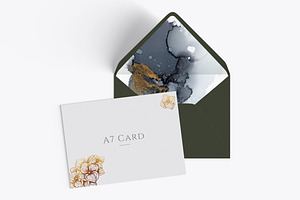 A7 V-Flap Envelope And Card Mockup