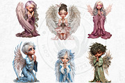 Little angels praying clipart set, a Person Illustration by ThatsDesignArt (Thumbnail 9 of 10)