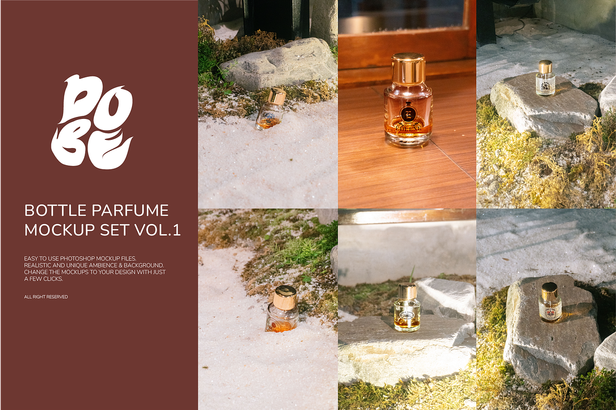Bottle Parfum Mockup Set - Vol 1, a Packaging Mockup by DOBE Studio (Photo 1 of 5)