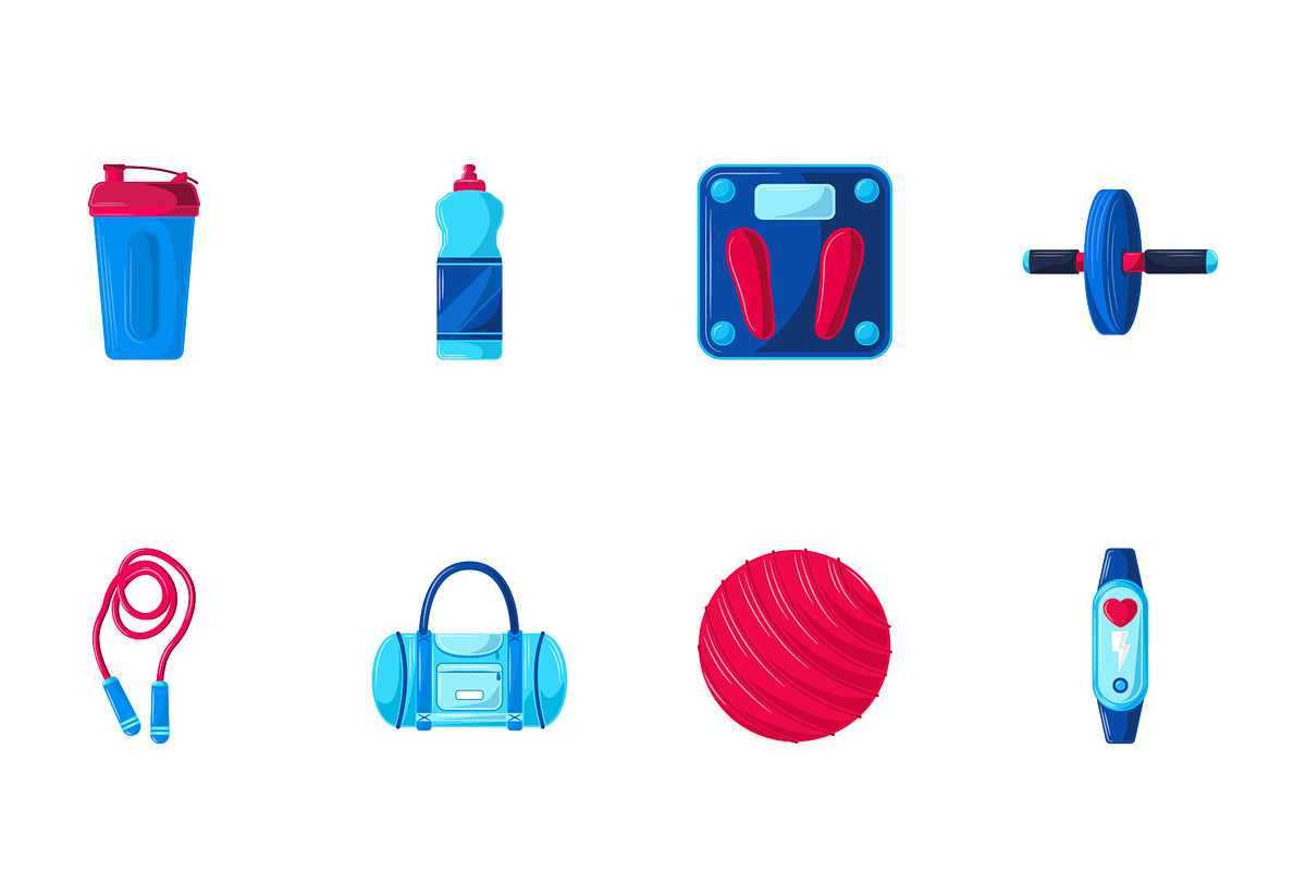 Fitness Equipment Illustration Set
