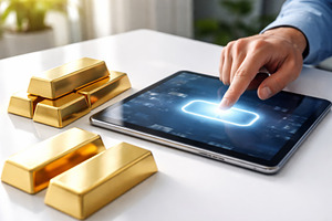 Investing in gold concept with digit, a Photo by Dvoevnore photos