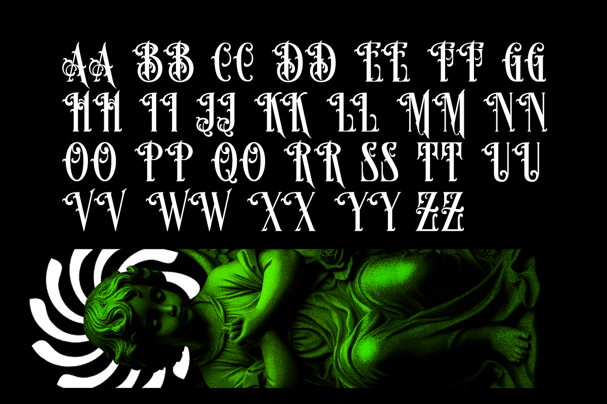 Arounds Blackletter Horror Duo Font, a Blackletter Font by dansdesign (Photo 3 of 7)