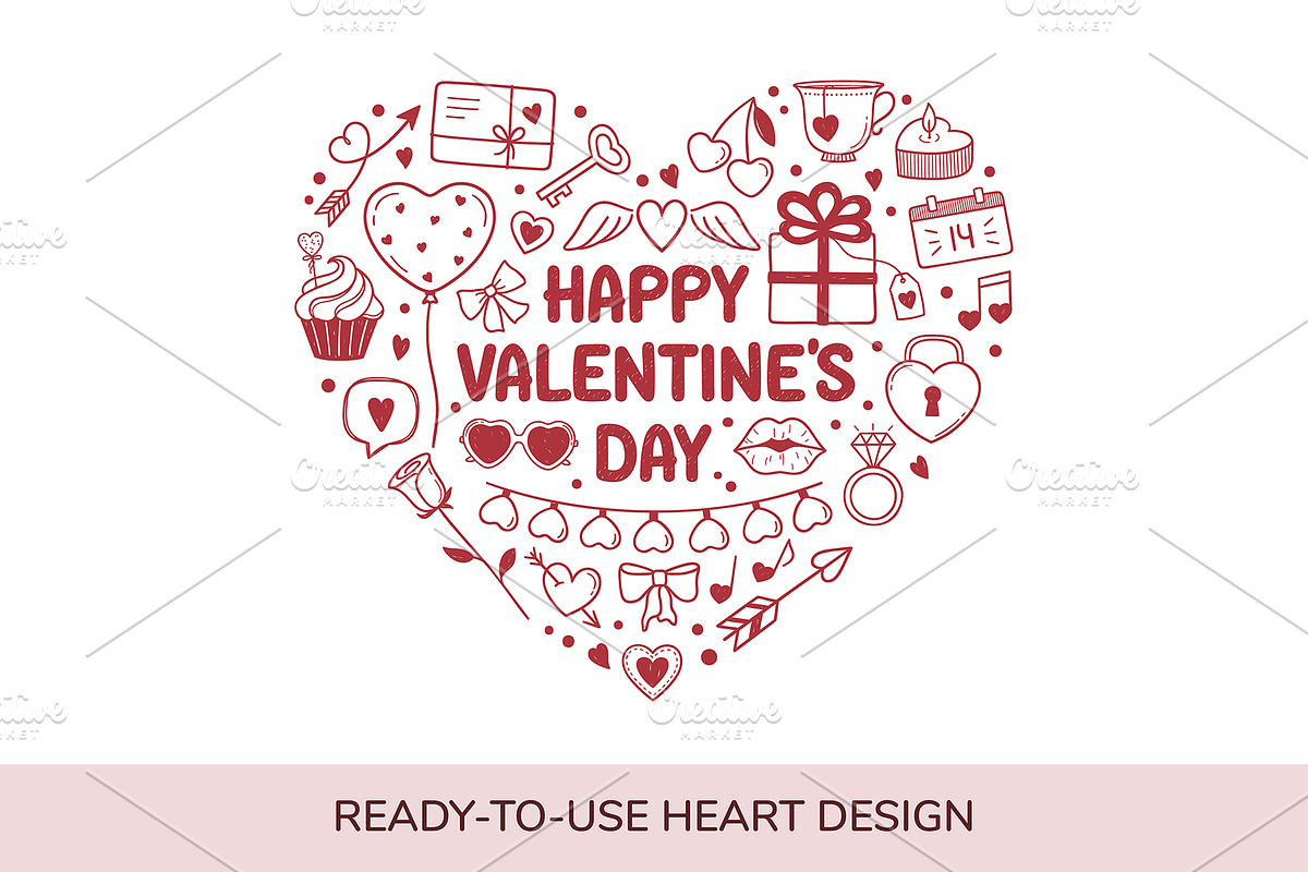 Valentines day Love vector doodles, a Graphic by InkySplash (Photo 3 of 5)